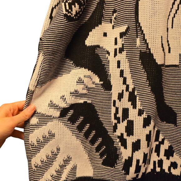 Vintage Honors Elephant Safari 3D Knit Sweater XXL - Picture 3 of 7